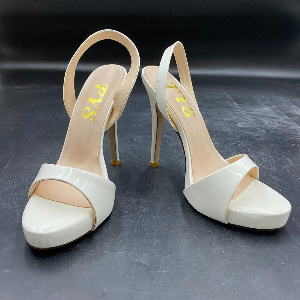 A FYS Women Sexy Stiletto High Heel Slip on Open Toe Thin Platform Sandals